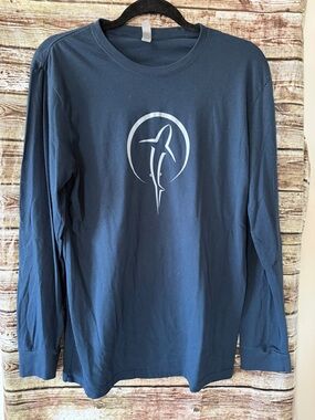 Shark Zen Next Level Apparel Navy Long Sleeve Shark Graphic Tee